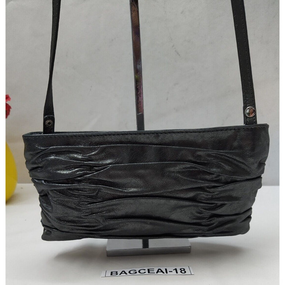 Michael Kors Metallic Gray Leather Zipper Closure Small Shoulder Bag - Picture 2 of 13